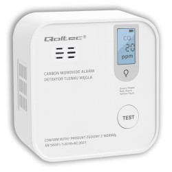 Czujnik tlenku węgla Qoltec z baterią | alarm 85dB | LED | PartsPC.pl