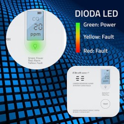 Czujnik tlenku węgla Qoltec z baterią | alarm 85dB | LED | PartsPC.pl