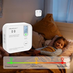 Czujnik tlenku węgla Qoltec z baterią | alarm 85dB | LED | PartsPC.pl