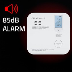 Czujnik tlenku węgla Qoltec z baterią | alarm 85dB | LED | PartsPC.pl
