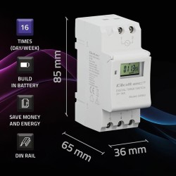 Programator czasowy Qoltec Elektroniczny na szynę DIN z wbud… | PartsPC.pl
