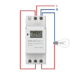 Programator czasowy Qoltec Elektroniczny na szynę DIN z wbud… | PartsPC.pl