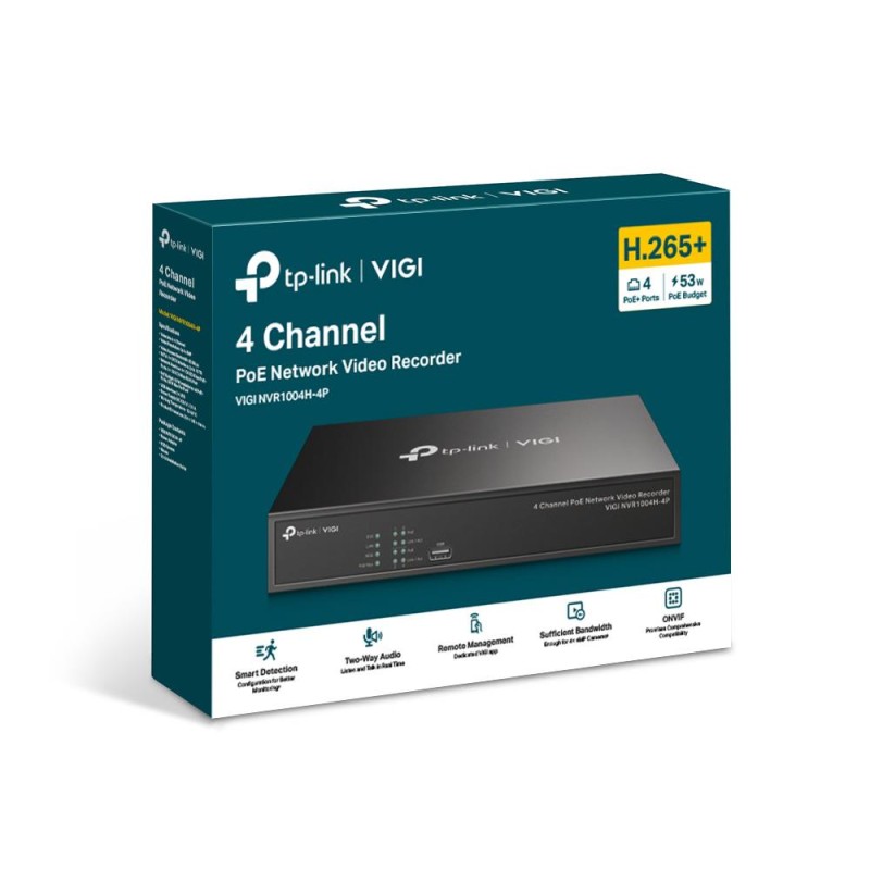 Rejestrator sieciowy TP-Link VIGI NVR1004H-4P 4-kanałowy z z… | PartsPC.pl