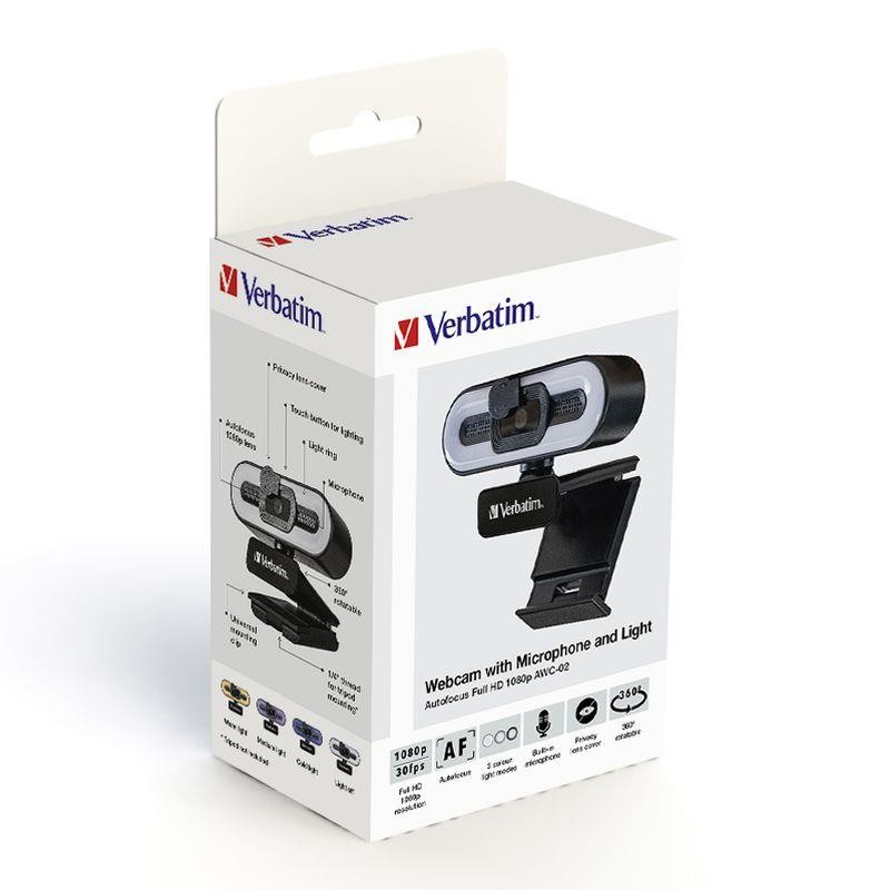 Kamera internetowa Verbatim AWC-02 1080p FHD USB 2.0 z mikro… | PartsPC.pl