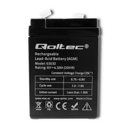 Akumulator AGM Qoltec 6V | 4.5Ah | PartsPC.pl