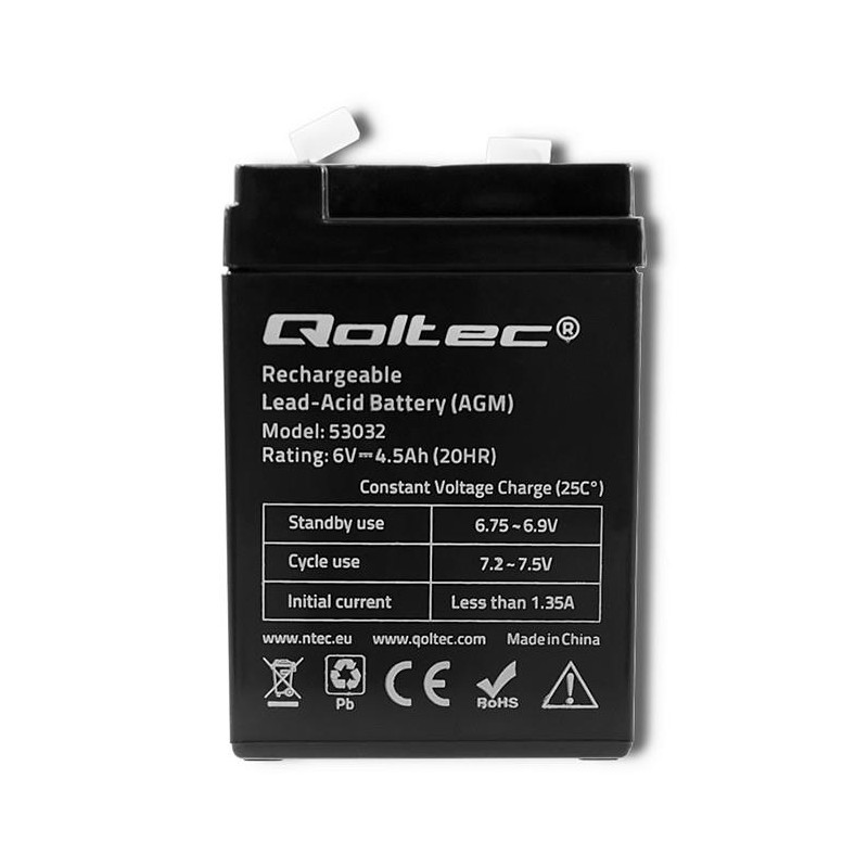 Akumulator AGM Qoltec 6V | 4.5Ah | PartsPC.pl