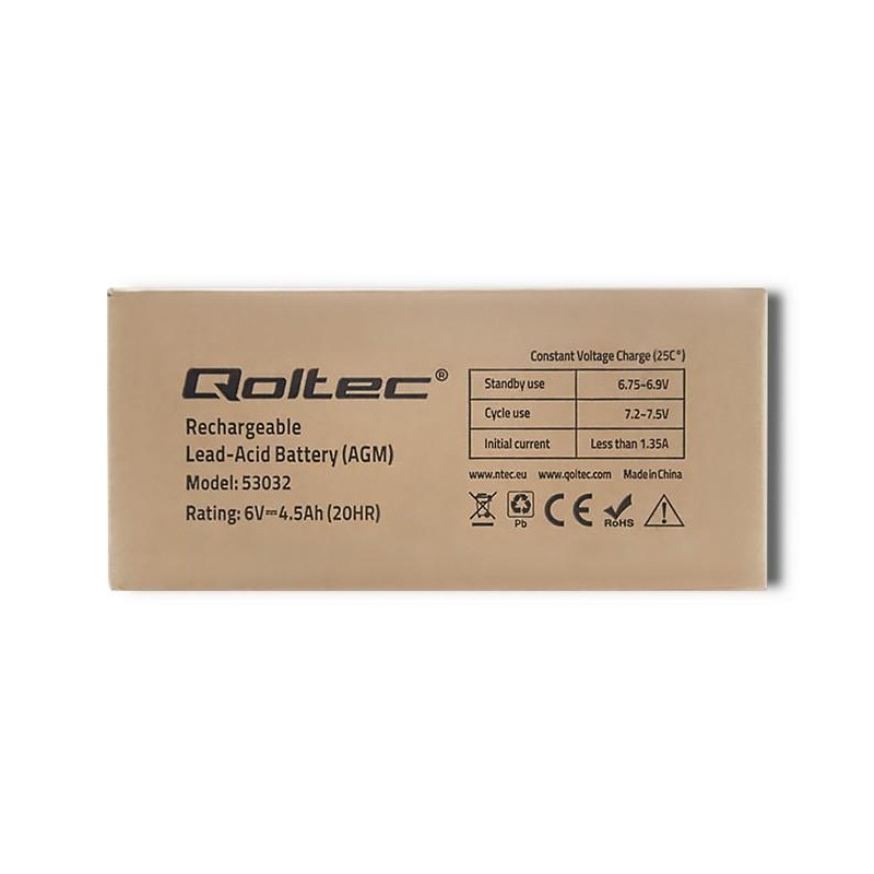 Akumulator AGM Qoltec 6V | 4.5Ah | PartsPC.pl