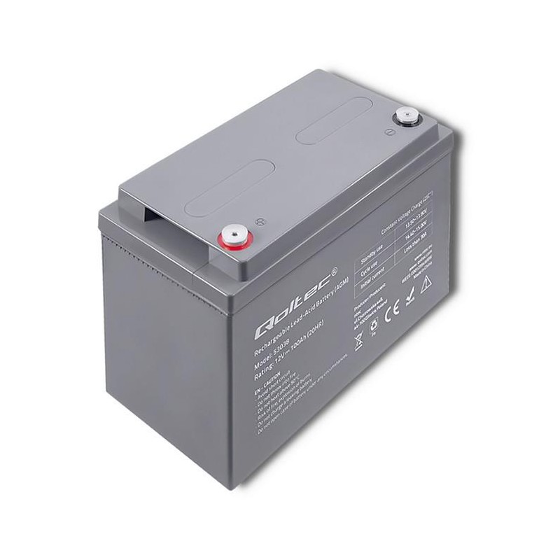 Akumulator AGM Qoltec 12V | 100Ah | PartsPC.pl