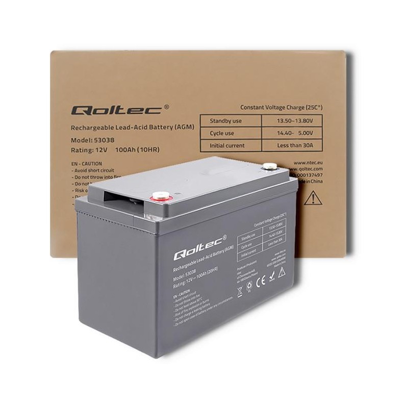 Akumulator AGM Qoltec 12V | 100Ah | PartsPC.pl