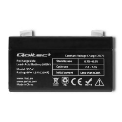 Akumulator AGM Qoltec 6V | 1.3Ah | PartsPC.pl