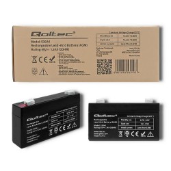Akumulator AGM Qoltec 6V | 1.3Ah | PartsPC.pl
