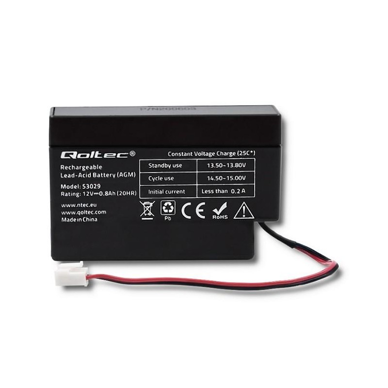 Akumulator AGM Qoltec 12V | 0.8Ah | PartsPC.pl