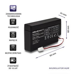 Akumulator AGM Qoltec 12V | 0.8Ah | PartsPC.pl