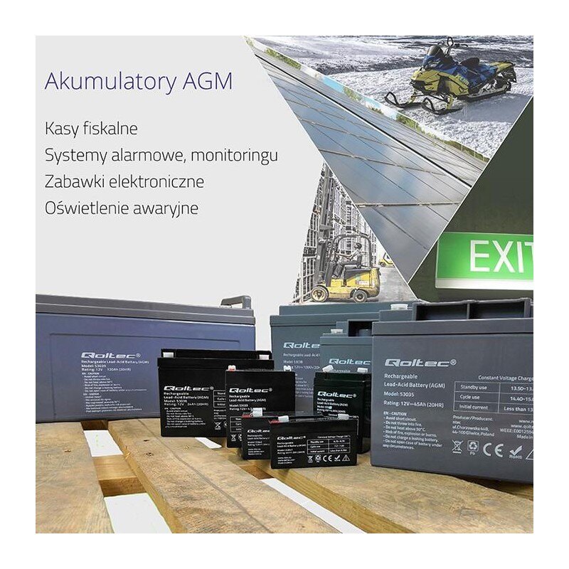 Akumulator AGM Qoltec 12V | 0.8Ah | PartsPC.pl