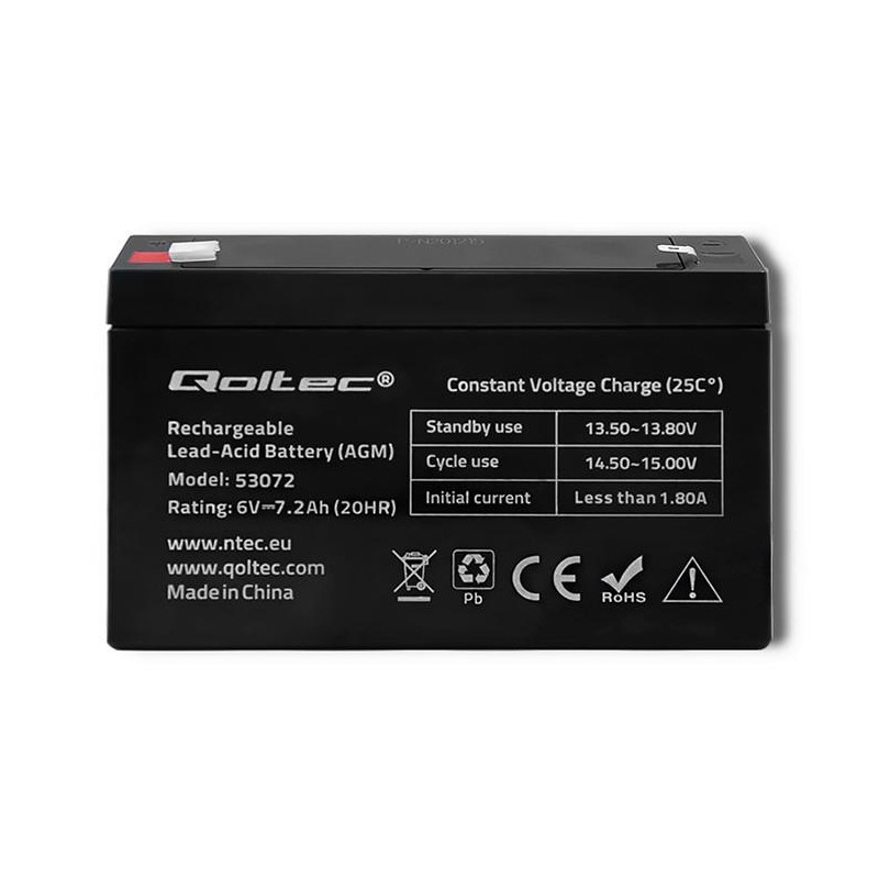 Akumulator AGM Qoltec 6V | 7.2Ah | PartsPC.pl