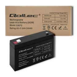 Akumulator AGM Qoltec 6V | 7.2Ah | PartsPC.pl