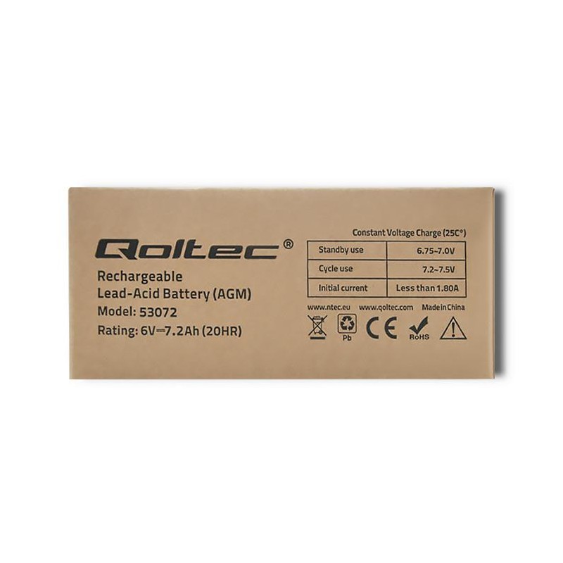 Akumulator AGM Qoltec 6V | 7.2Ah | PartsPC.pl