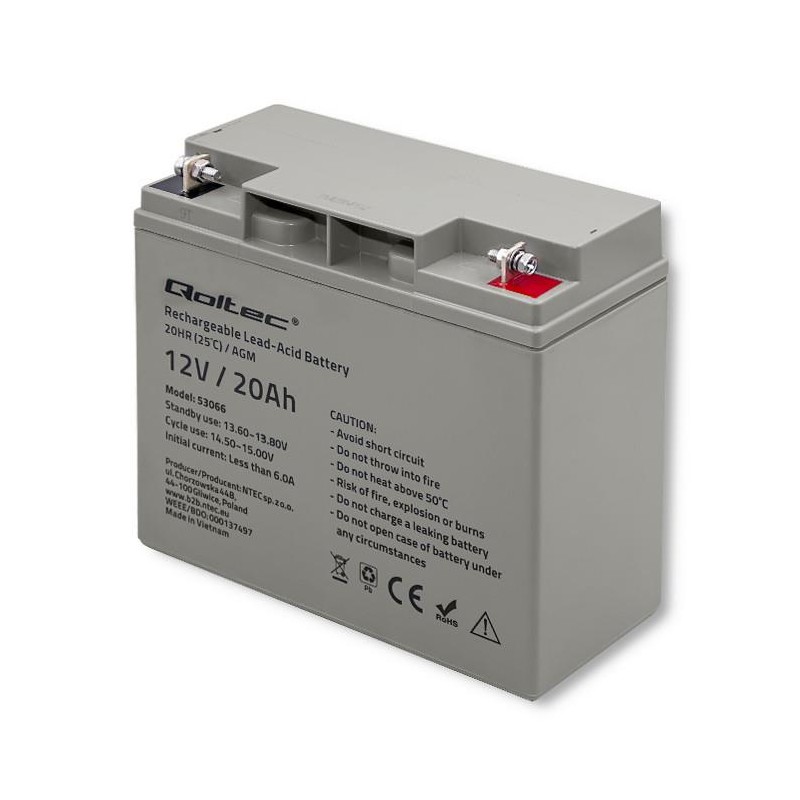 Akumulator AGM Qoltec 12V | 20Ah