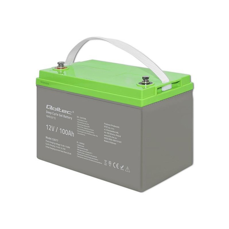Akumulator żelowy Qoltec Deep Cycle | 12V | 100Ah | 30,5k