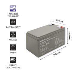 Akumulator AGM Qoltec 12V | 7Ah | Security | PartsPC.pl