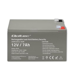 Akumulator AGM Qoltec 12V | 7Ah | Security | PartsPC.pl