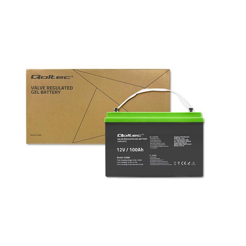 Akumulator żelowy Qoltec 12V | 100Ah | GEL | 29.3kg