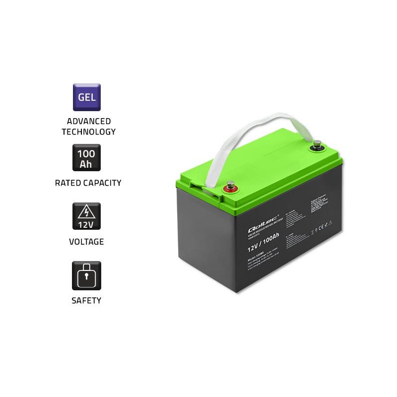 Akumulator żelowy Qoltec 12V | 100Ah | GEL | 29.3kg