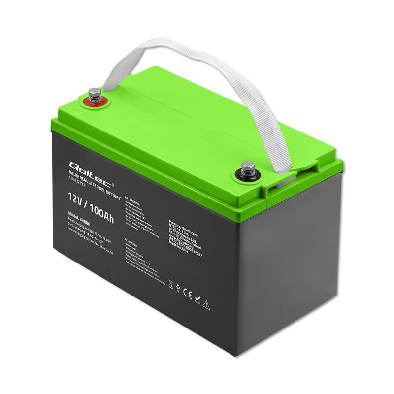 Akumulator żelowy Qoltec 12V | 100Ah | GEL | 29.3kg