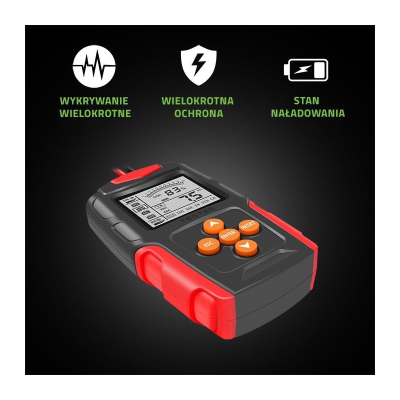 Tester cyfrowy Qoltec akumulatora z wyświetlaczem LCD | 12V … | PartsPC.pl