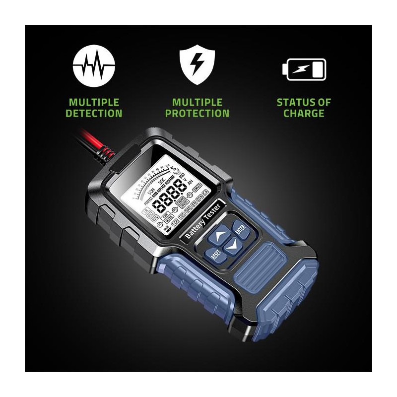 Tester cyfrowy Qoltec akumulatora z wyświetlaczem LCD | 12V | 24V |