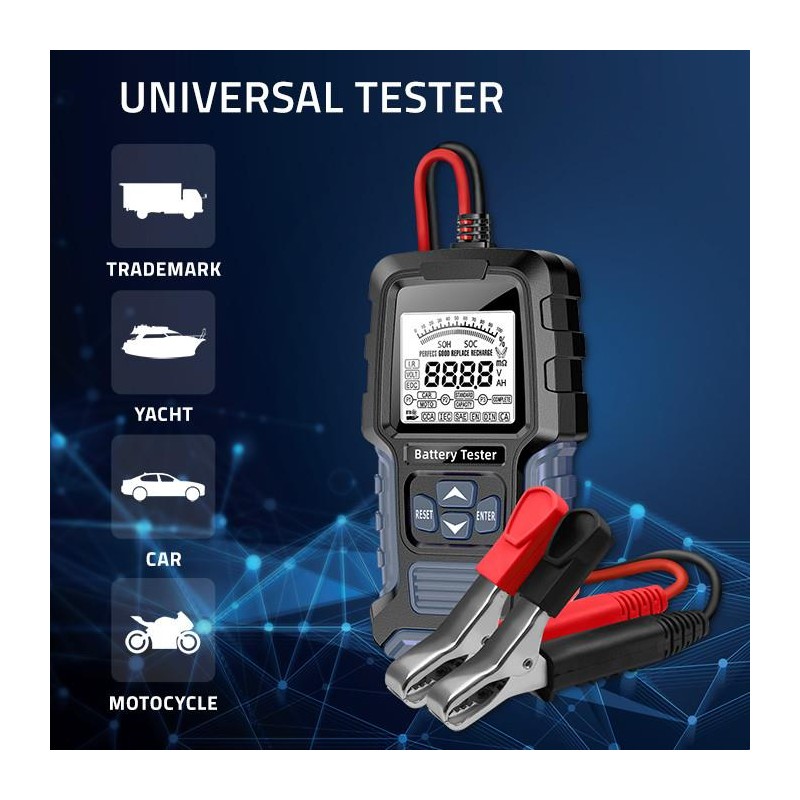 Tester cyfrowy Qoltec akumulatora z wyświetlaczem LCD | 12V | 24V |