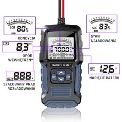 Tester cyfrowy Qoltec akumulatora z wyświetlaczem LCD | 12V | 24V |