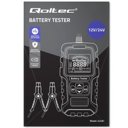Tester cyfrowy Qoltec akumulatora z wyświetlaczem LCD | 12V | 24V |