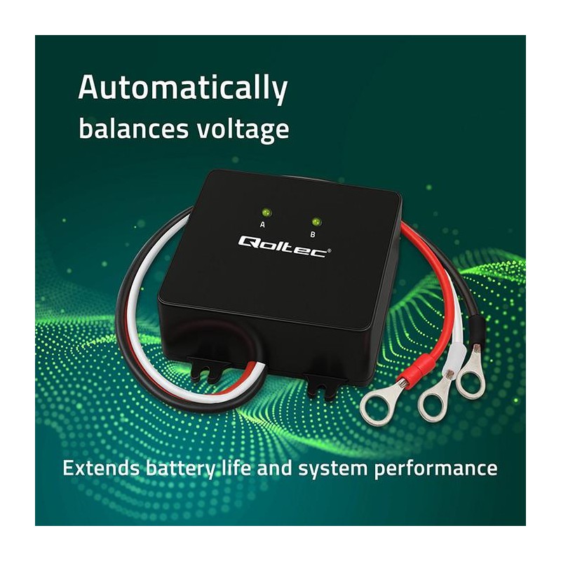 Balanser napięcia Qoltec 24V do akumulatorów 2x12V | 5A | Li… | PartsPC.pl