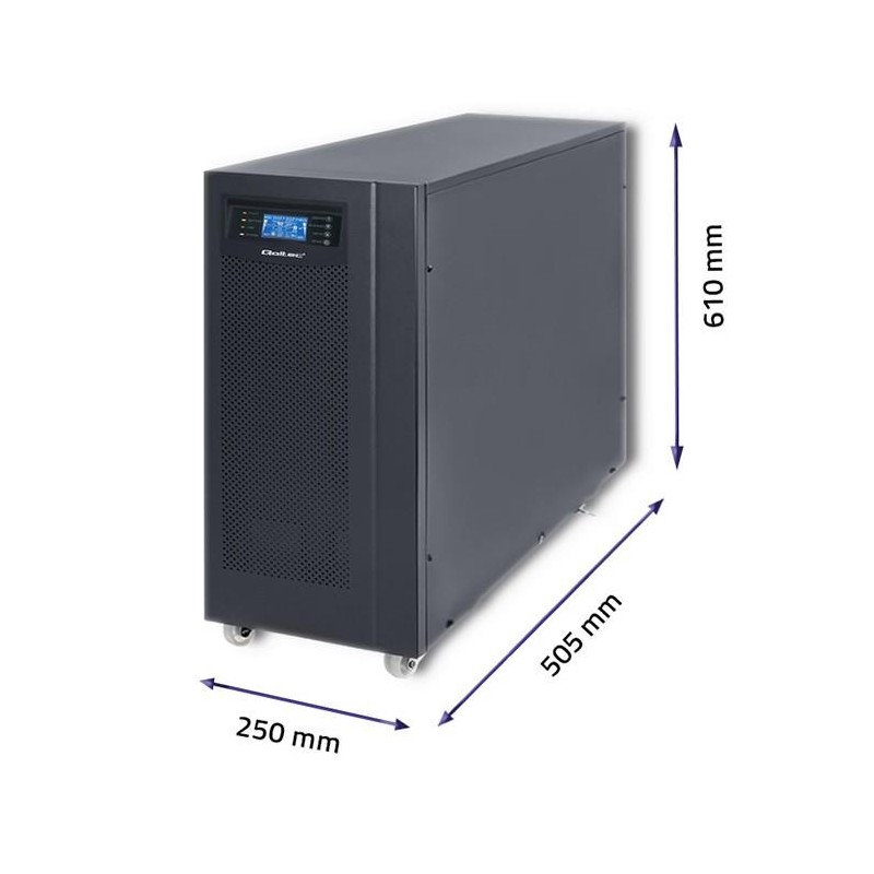 Zasilacz awaryjny UPS Qoltec | On-line | Pure Sine Wave | 10kVA | 8kW | LCD