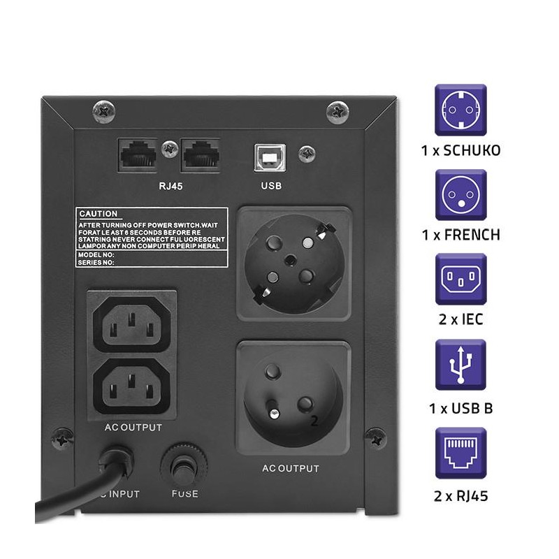 Zasilacz awaryjny UPS Qoltec Monolith | 1500VA | 900W | LCD … | PartsPC.pl