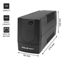 Zasilacz awaryjny UPS Qoltec Monolith | 650VA | 360W | PartsPC.pl