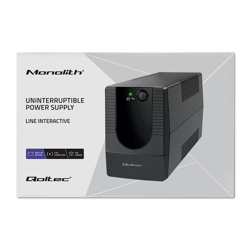 Zasilacz awaryjny UPS Qoltec Monolith | 850VA | 480W | PartsPC.pl