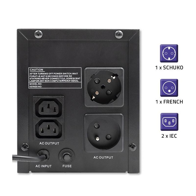 Zasilacz awaryjny UPS Qoltec Monolith | 1500VA | 900W | PartsPC.pl