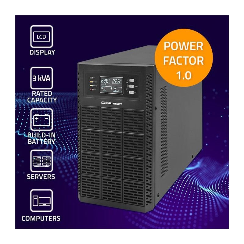 Zasilacz awaryjny UPS Qoltec 3kVA | 3000W | Power Factor 1.0… | PartsPC.pl