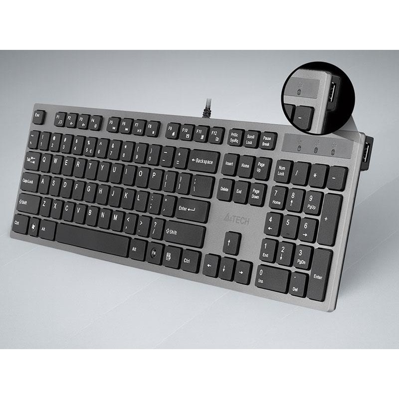 Klawiatura przewodowa A4Tech KV-300H USB czarno-grafitowa | PartsPC.pl