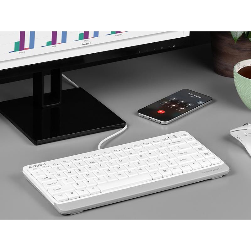 Klawiatura przewodowa mini A4Tech FSTYLER FK11 White | PartsPC.pl