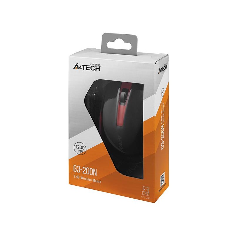 Mysz bezprzewodowa A4Tech V-TRACK G3-200N-1 Black+Red WRLS… | PartsPC.pl