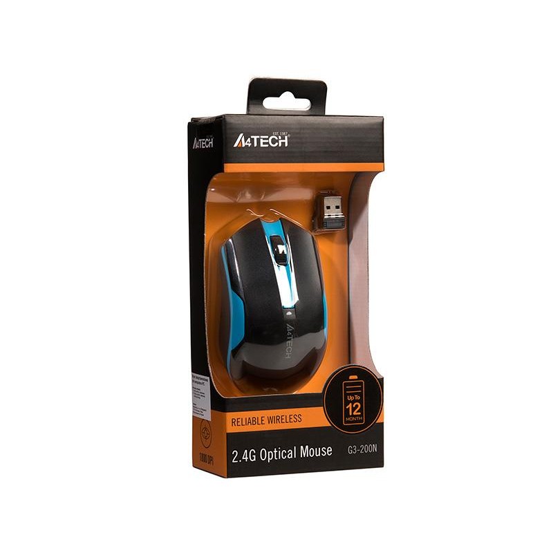 Mysz bezprzewodowa A4Tech V-TRACK G3-200N-1 Black+Blue WRLS… | PartsPC.pl