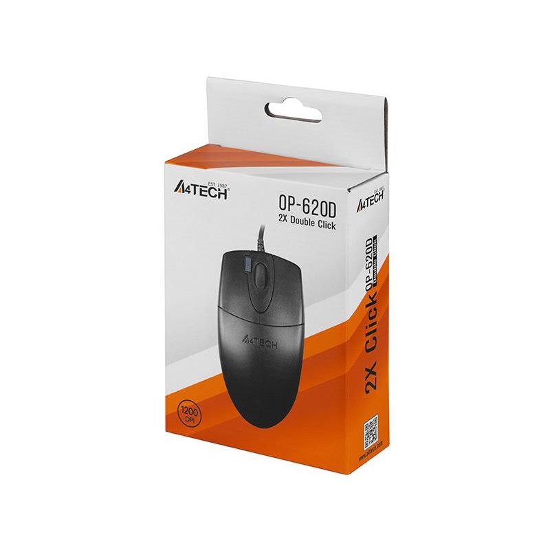 Mysz przewodowa A4tech OP-620D optyczna USB czarna | PartsPC.pl