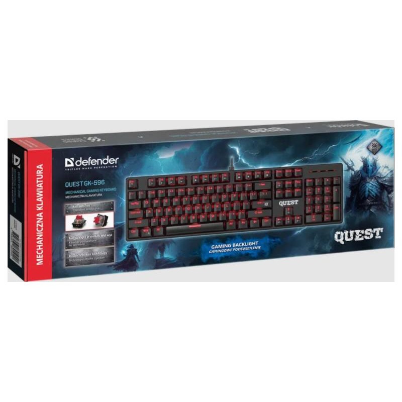 Klawiatura przewodowa Defender QUEST GK-596 MECHANICZNA podś… | PartsPC.pl