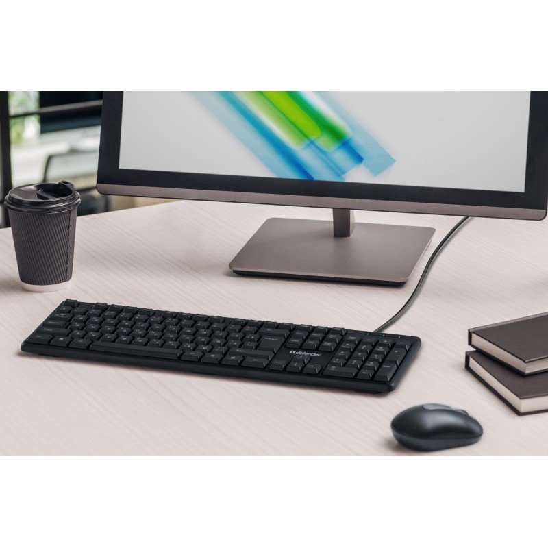 Klawiatura przewodowa Defender ELEMENT HB-520 USB czarna | PartsPC.pl