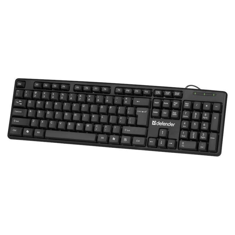 Klawiatura przewodowa Defender ELEMENT HB-520 USB czarna | PartsPC.pl