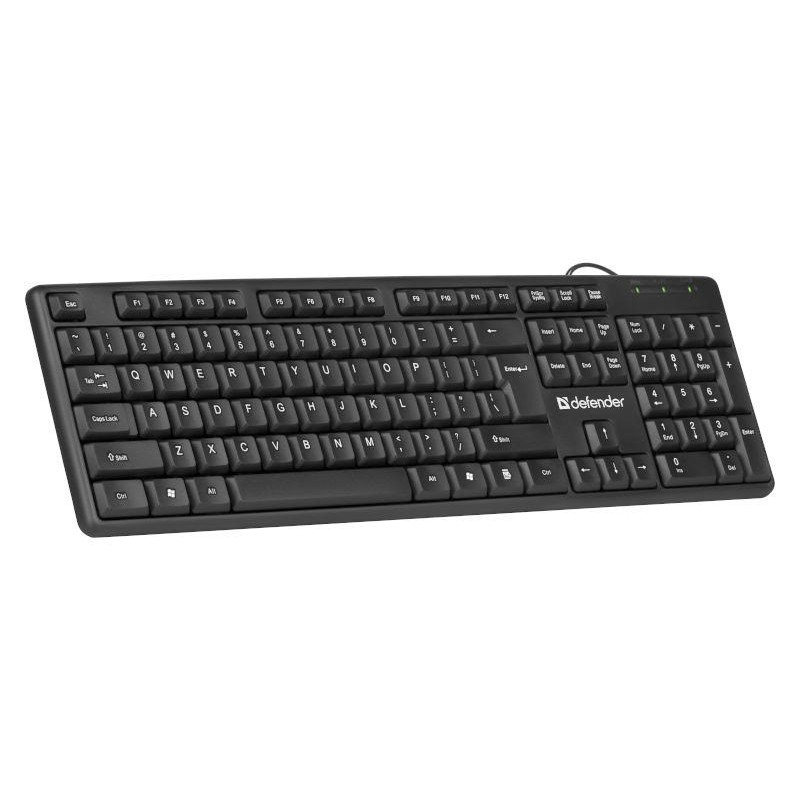 Klawiatura przewodowa Defender ELEMENT HB-520 USB czarna | PartsPC.pl