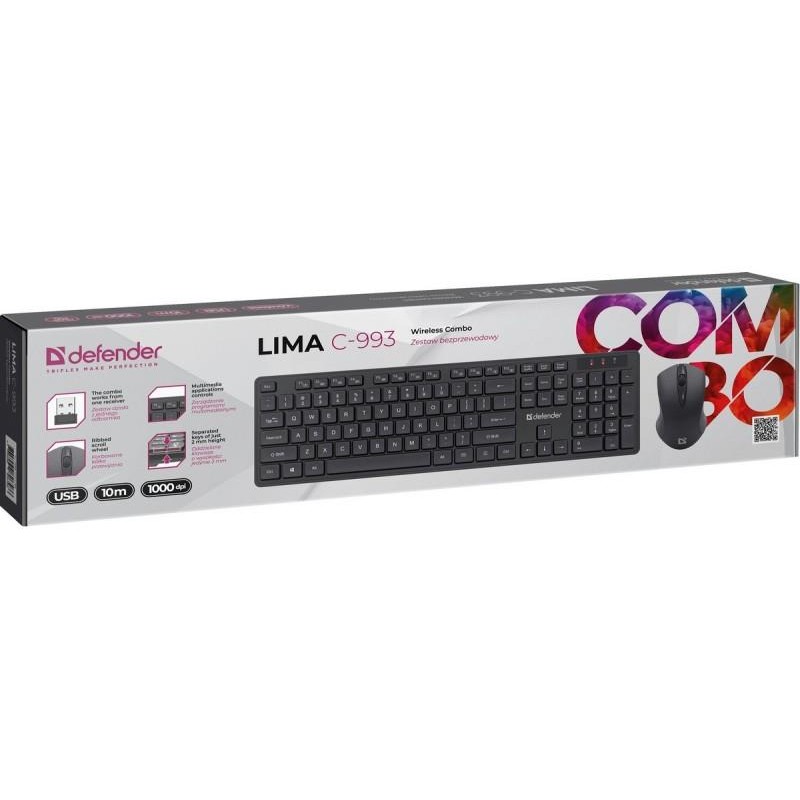 Zestaw bezprzewodowy Defender LIMA C-993 (klawiatura+mysz)… | PartsPC.pl